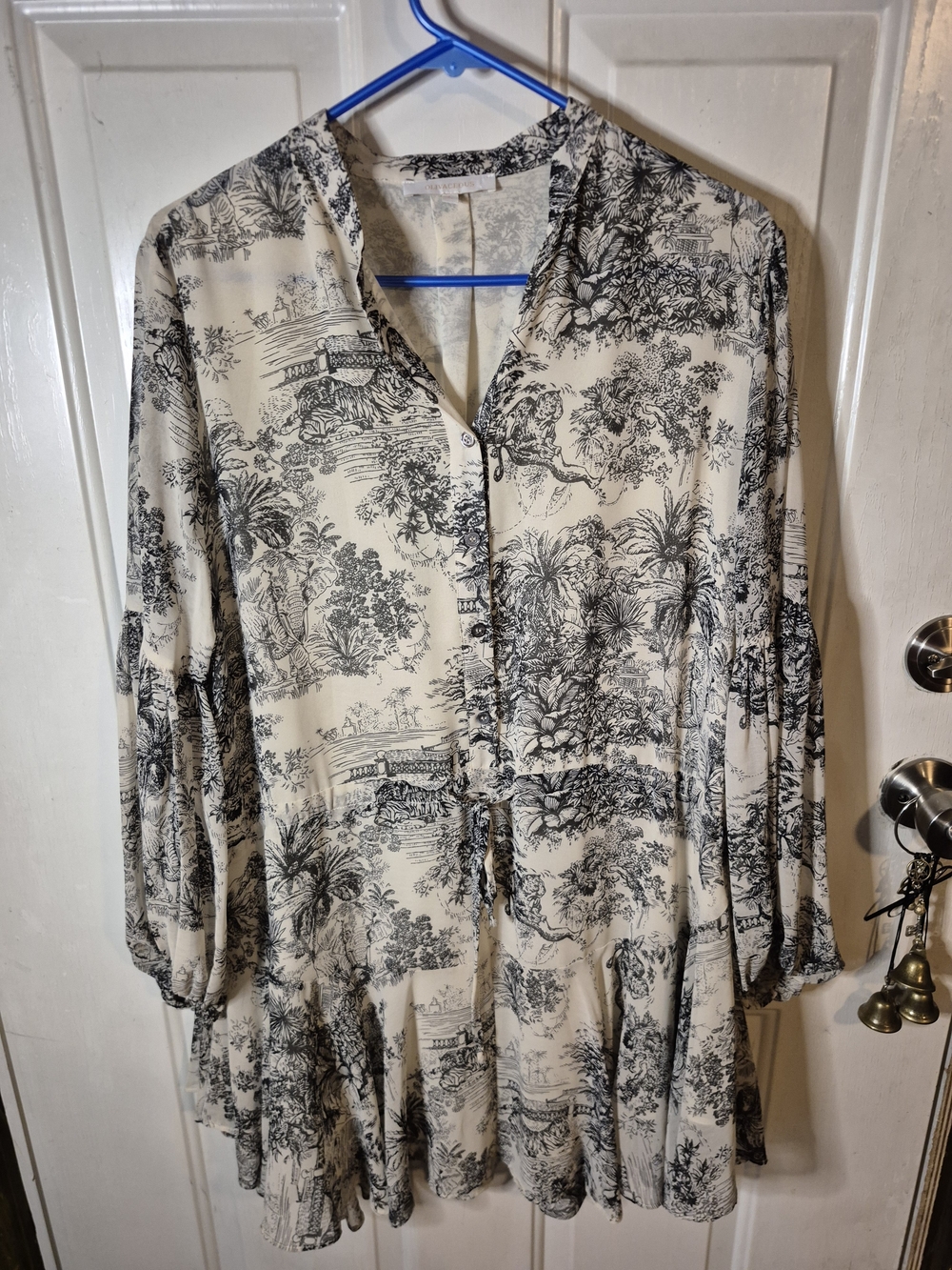 Olivaceous Toile Print Dress – Size Large